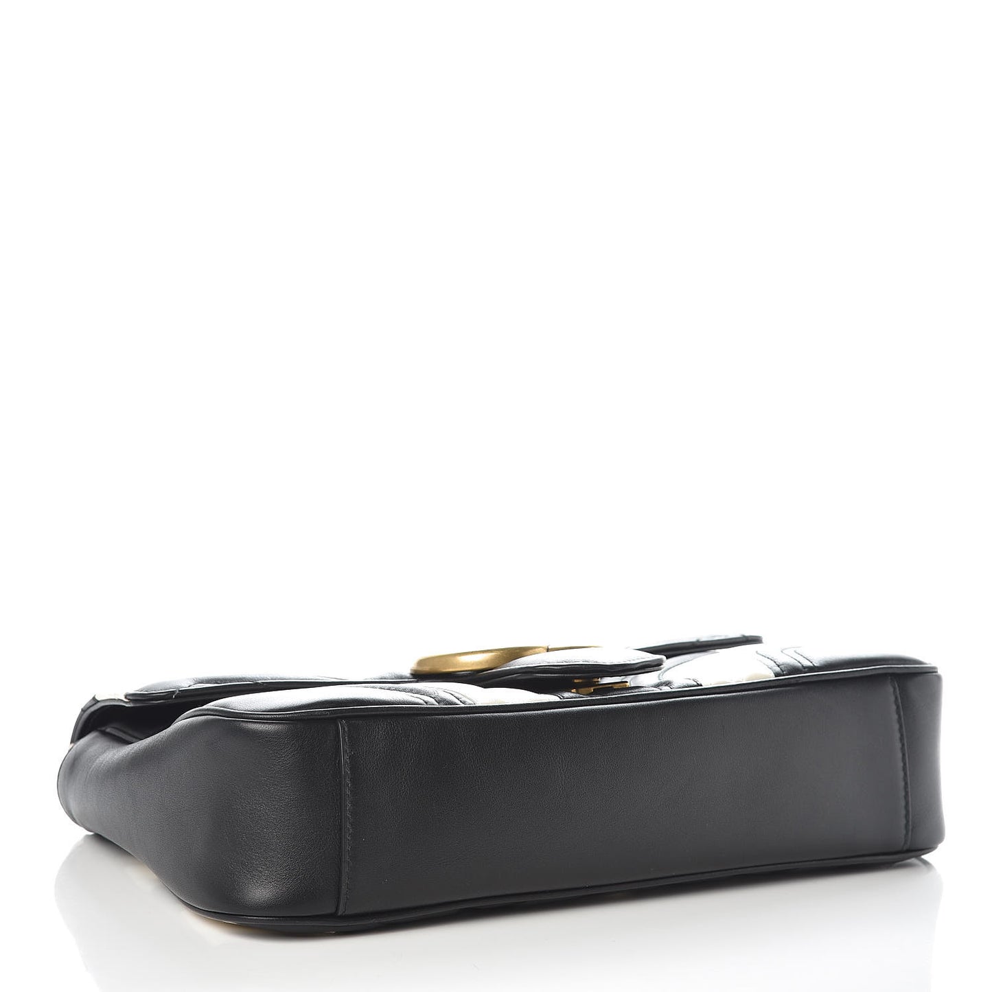 Calfskin Matelasse Medium GG Marmont Shoulder Bag Black White