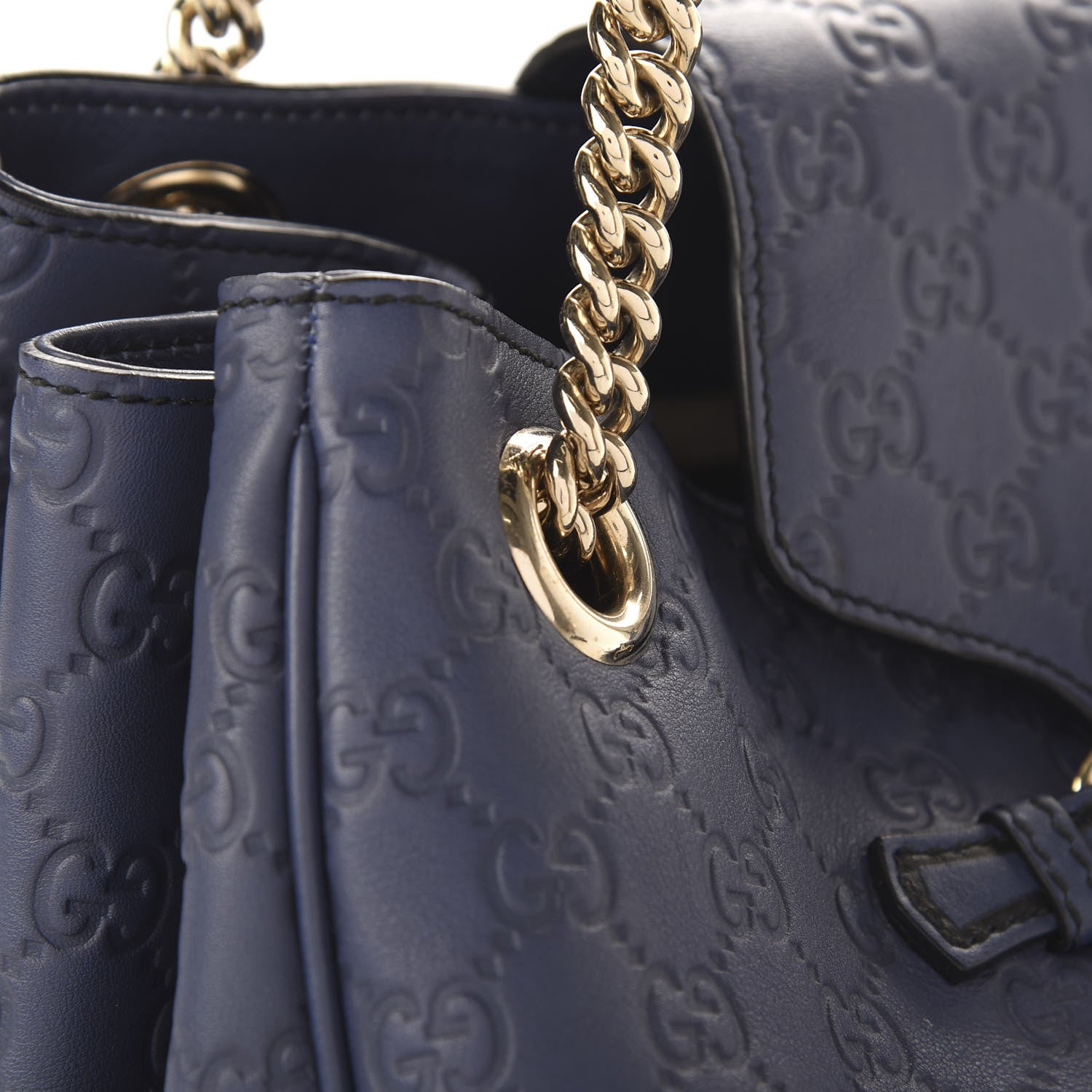 Gucci Guccissima Medium Emily Shoulder Bag Blue 12 of 12