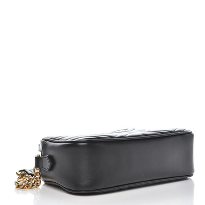 Gucci Calfskin Matelasse Small GG Marmont Chain Shoulder Bag Black 4 of 7