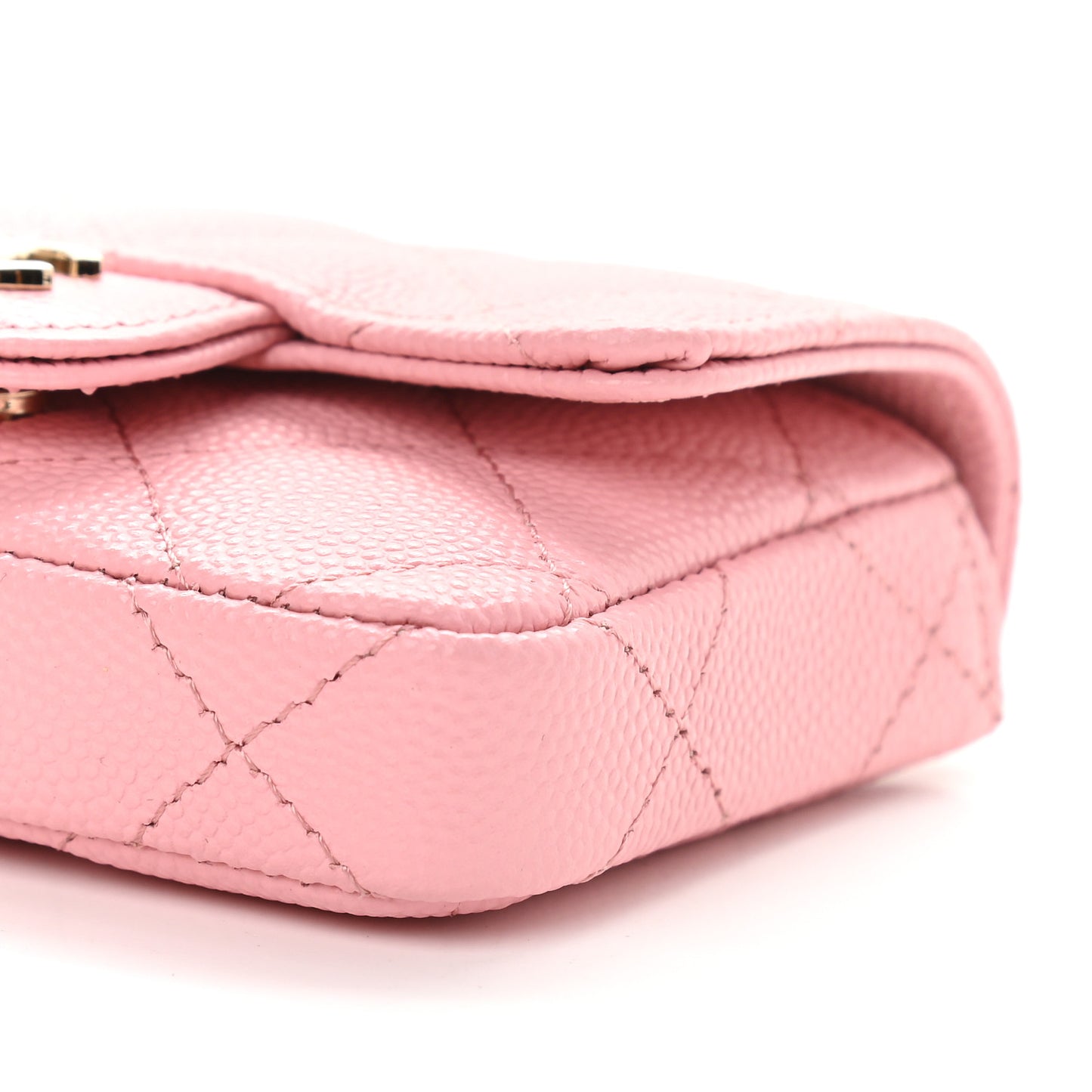 Caviar Quilted Mini Chain Belt Bag Light Pink