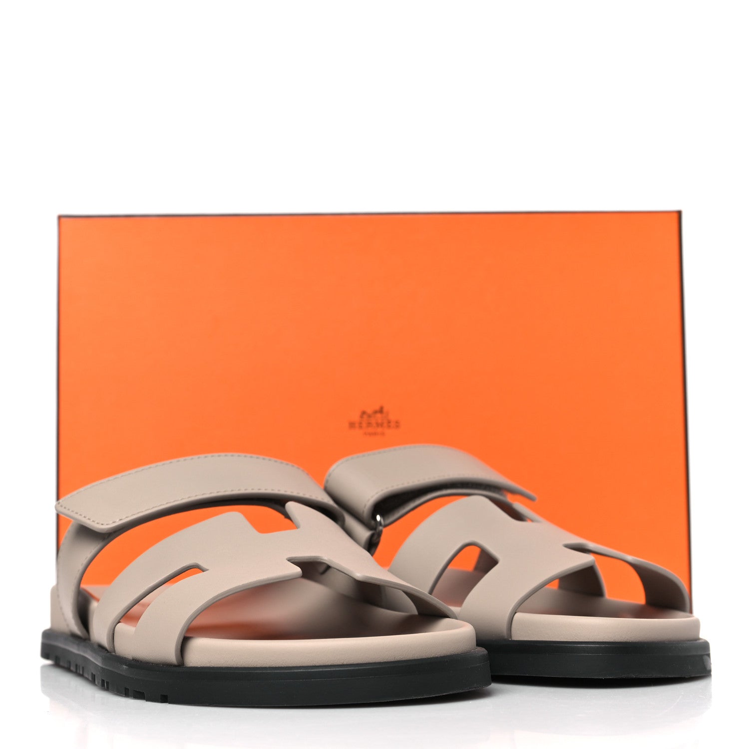 Hermes Calfskin Womens Chypre Sandals 37 Beige Mastic 9 of 9