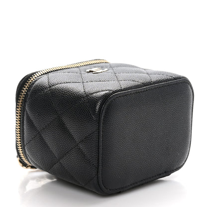 Chanel Caviar Quilted Mini Vanity Case With Chain Black 4 of 10