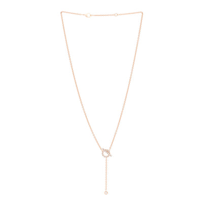Hermes 18K Rose Gold Diamond Finesse Lariat Necklace 3 of 6
