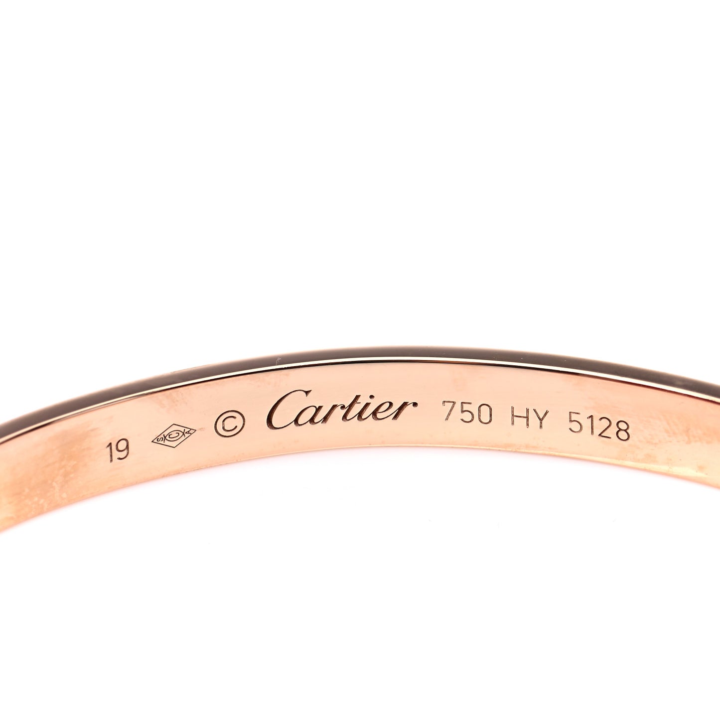 18K Pink Gold LOVE Cuff Bracelet 19