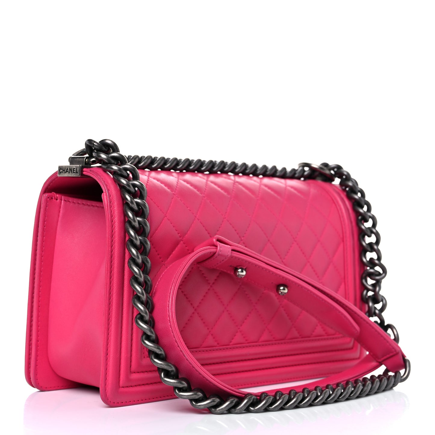 Lambskin Quilted Medium Boy Flap Pink