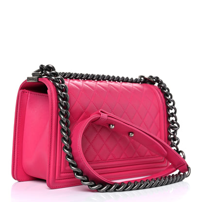 Chanel Lambskin Quilted Medium Boy Flap Pink 2 of 13