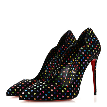 Christian Louboutin Suede Polka Dot Hot Chick 100 Pumps 38 Black Multicolor 38 Black Multicolor 4 of 8