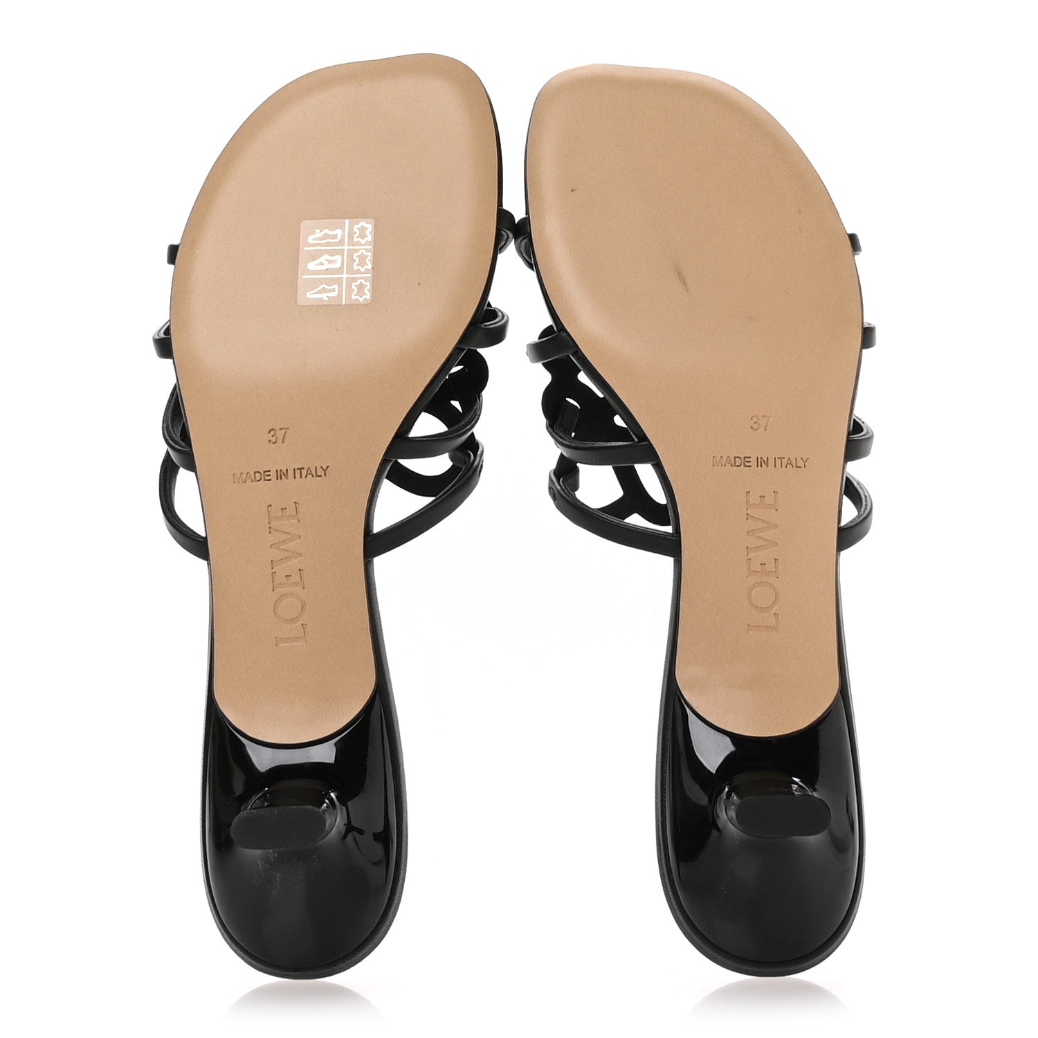 Loewe Calfskin Petal Anagram Caged Mule 45mm Sandals 37 Black 6 of 8