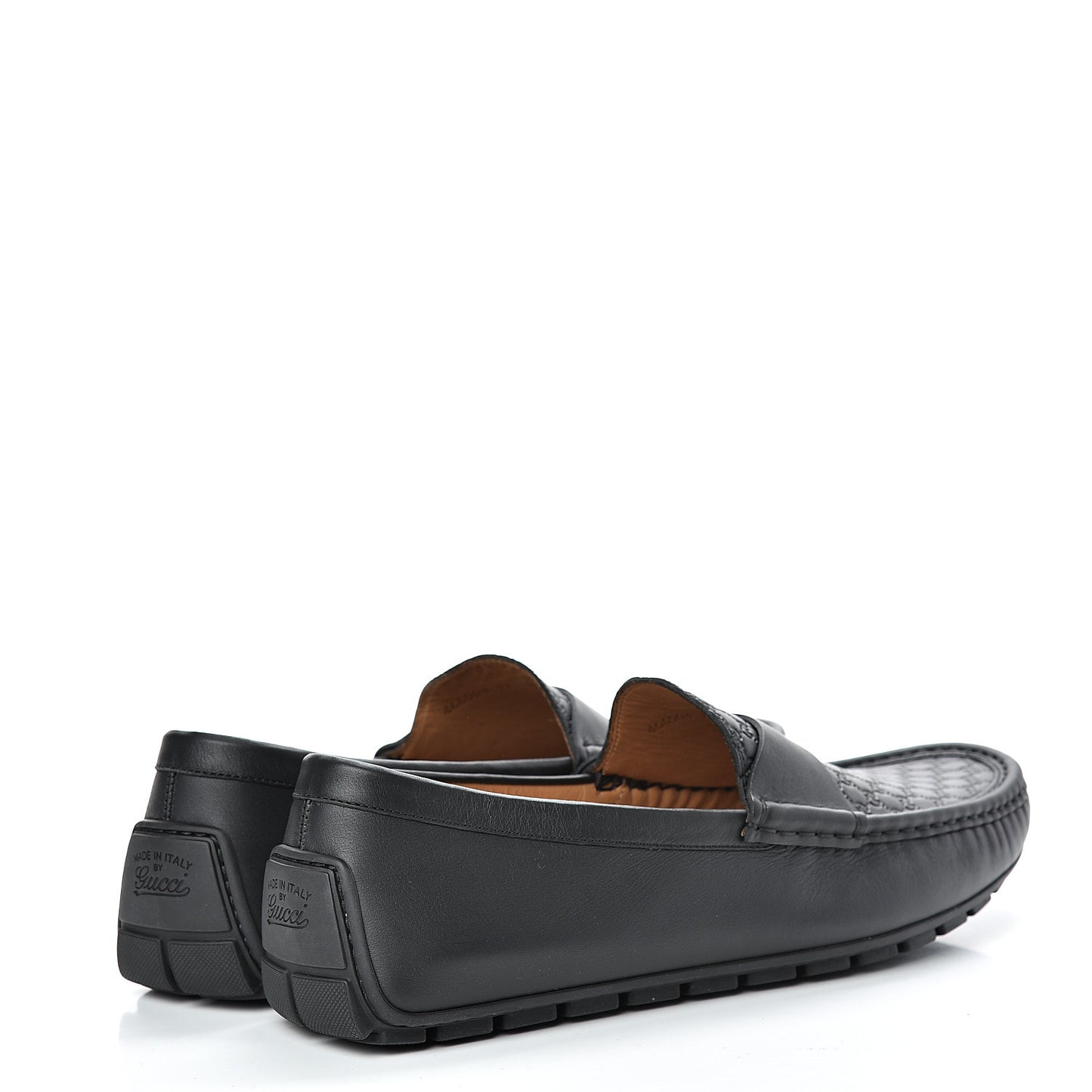 Calfskin Miro Soft Microguccissima Mens Driver Loafers 11 Nero Black