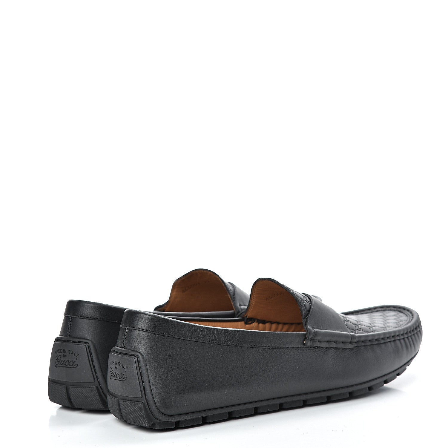 Gucci Calfskin Miro Soft Microguccissima Mens Driver Loafers 11 Nero Black 4 of 9