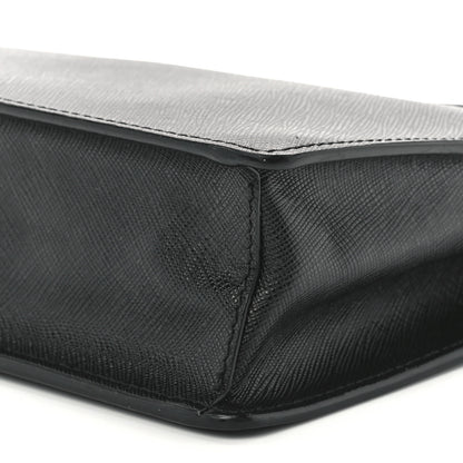Prada Saffiano Travel Metal Triangle Logo Slip Handle Wristlet Pouch Black 12 of 12