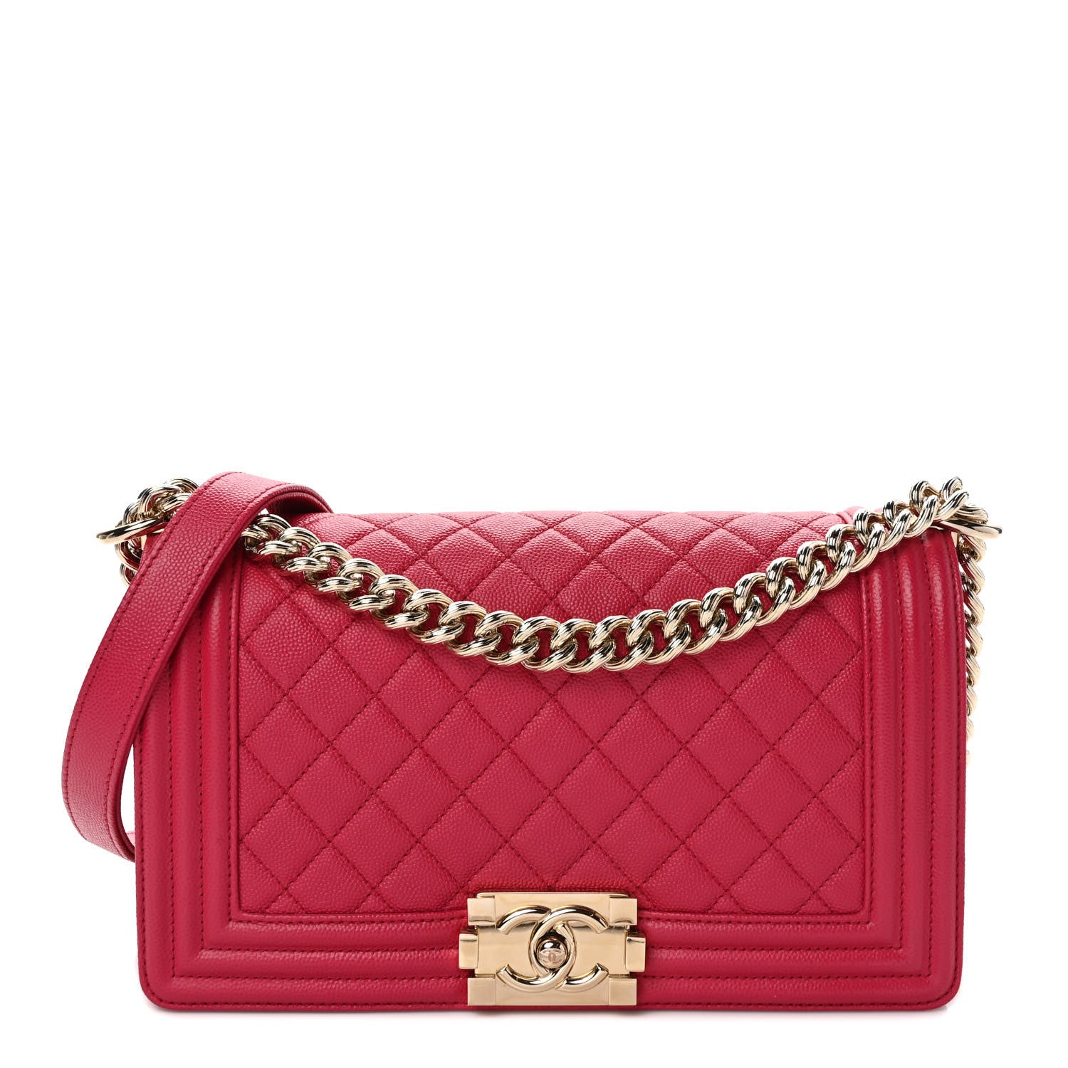 Chanel Caviar Quilted Medium Boy Flap Fuchsia 1 of 9
