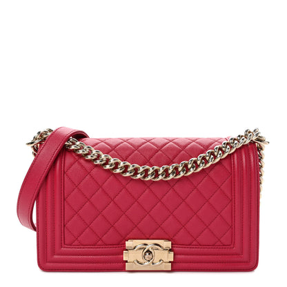Chanel Caviar Quilted Medium Boy Flap Fuchsia 1 of 9