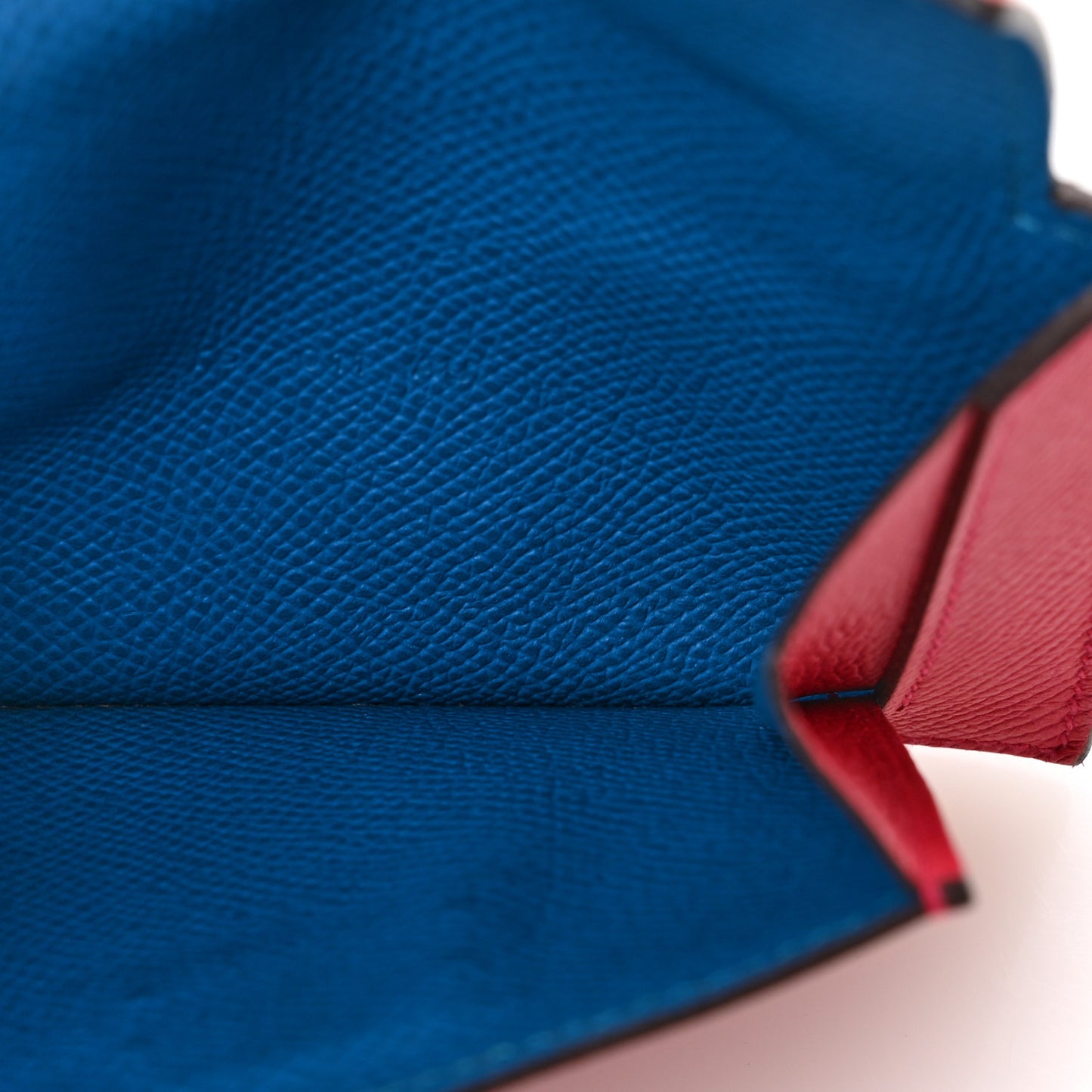Epsom Tri-Color Kelly Pocket Compact Wallet Rouge Coeur Rose Extreme Bleu Zanzibar