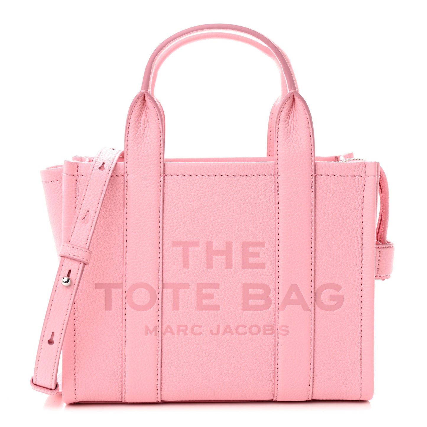 MARC JACOBS Grained Calfskin Small The Tote Bag Ribbon Pink