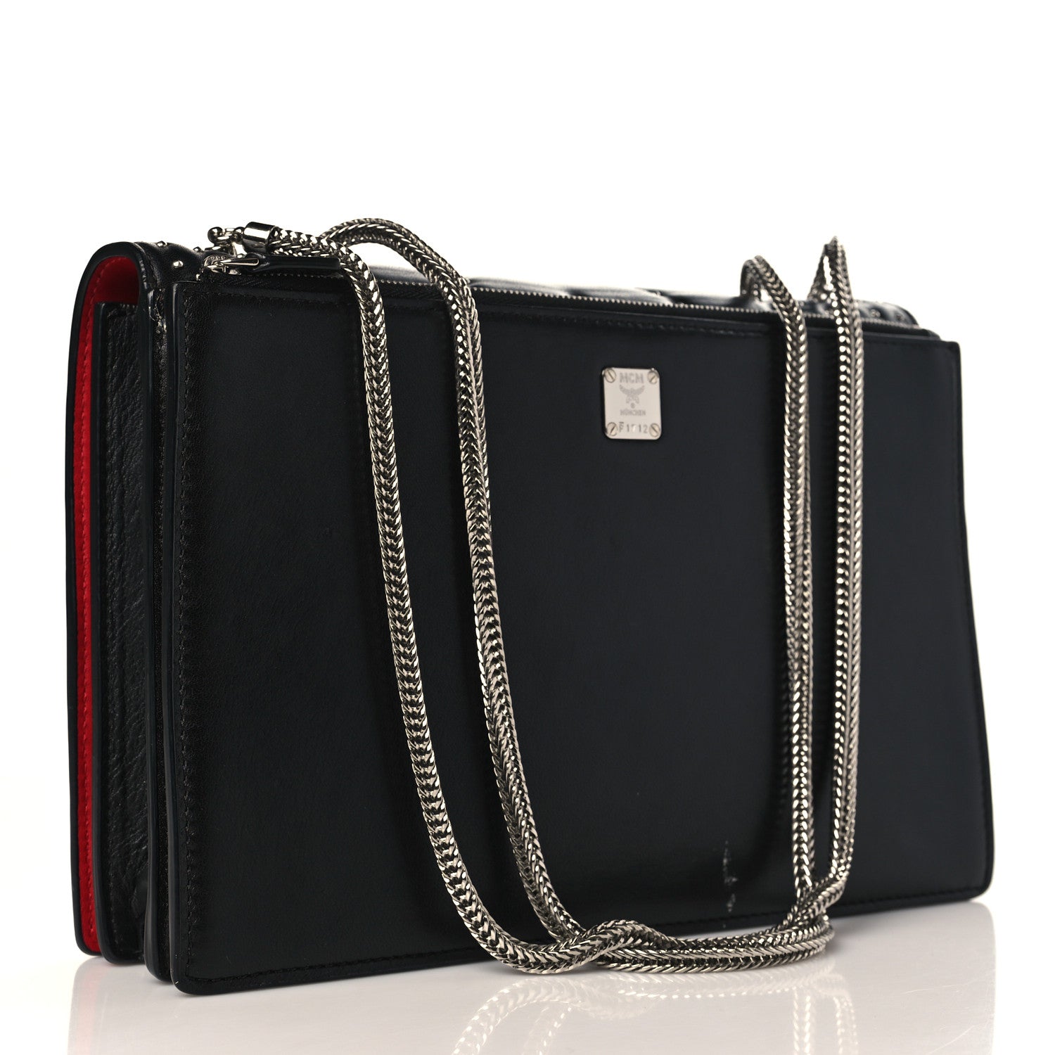 MCM Lambskin Diamond Disco Mini Flap Crossbody Bag Black 3 of 9