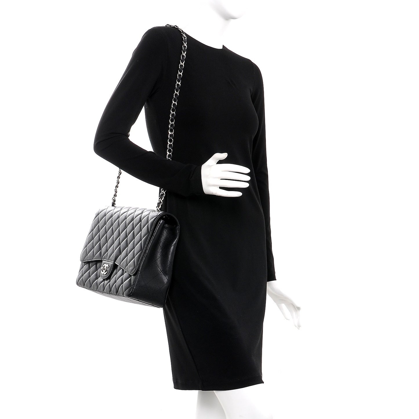 Caviar Quilted Maxi Single Flap Black