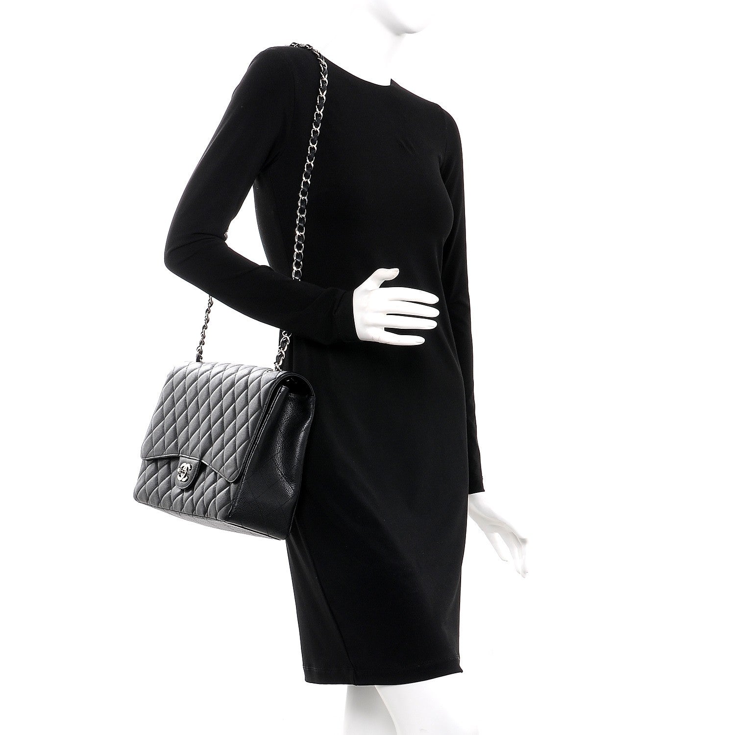 Chanel Caviar Quilted Maxi Single Flap Black 2 of 9