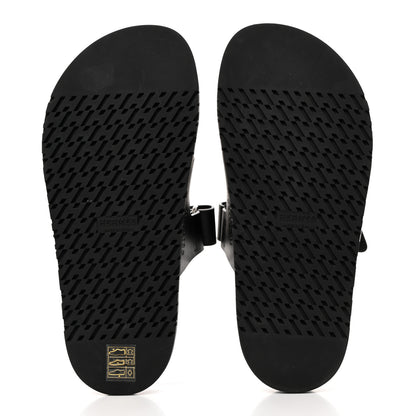 Hermes Calfskin Womens Chypre Sandals 37 Black 5 of 9