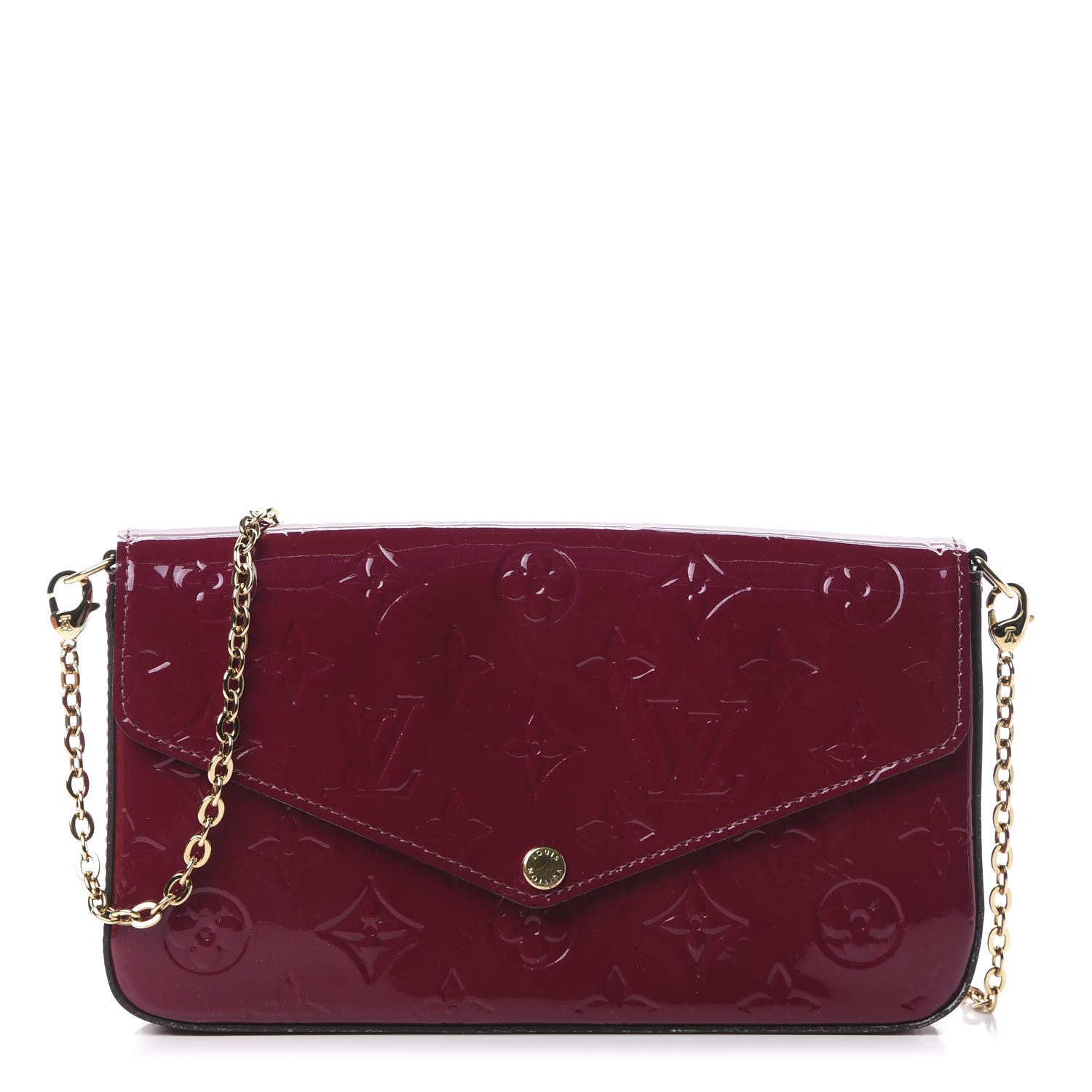 Louis Vuitton Vernis Felicie Chain Wallet Magenta 1 of 10