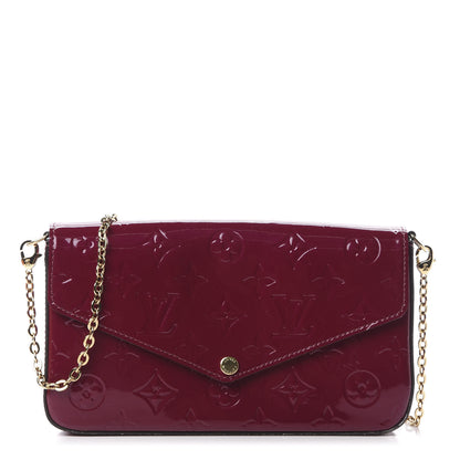 Louis Vuitton Vernis Felicie Chain Wallet Magenta 1 of 10