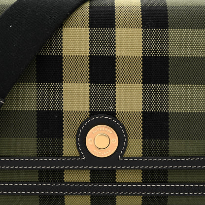 Burberry Calfskin Tartan Note Crossbody Bag Military Green 7 of 9