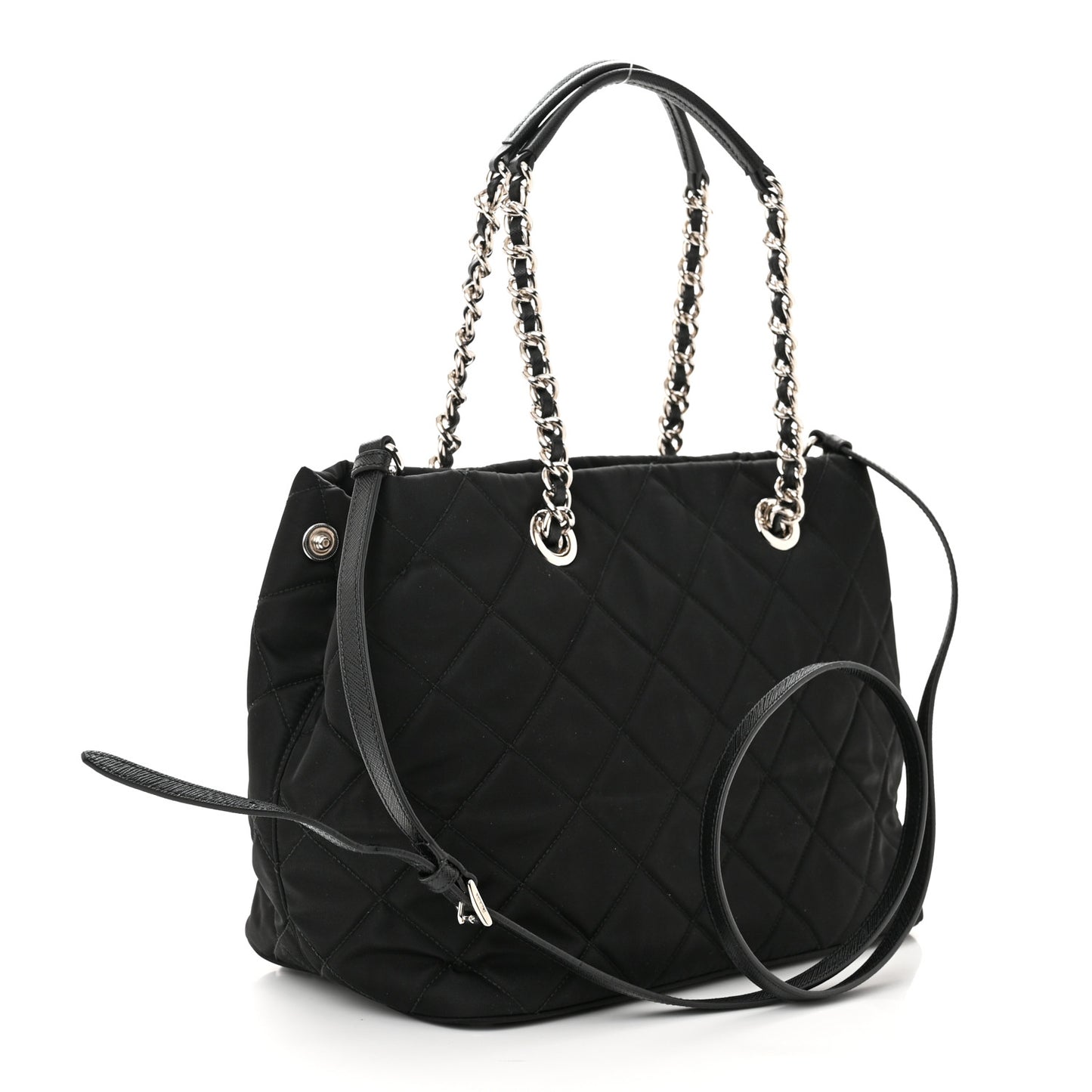 Nylon Tessuto Impuntu Quilted Tote Black