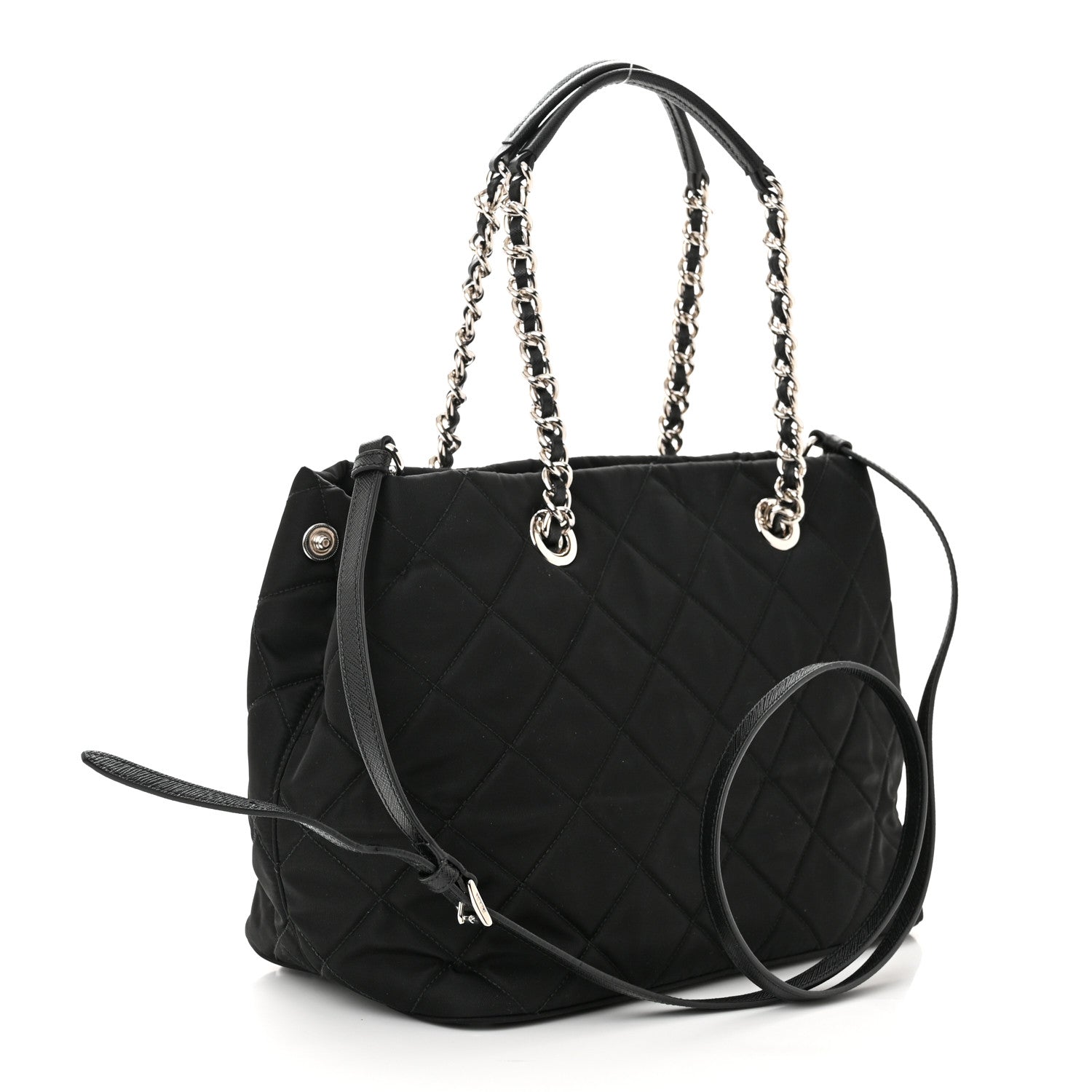 Prada Nylon Tessuto Impuntu Quilted Tote Black 2 of 9