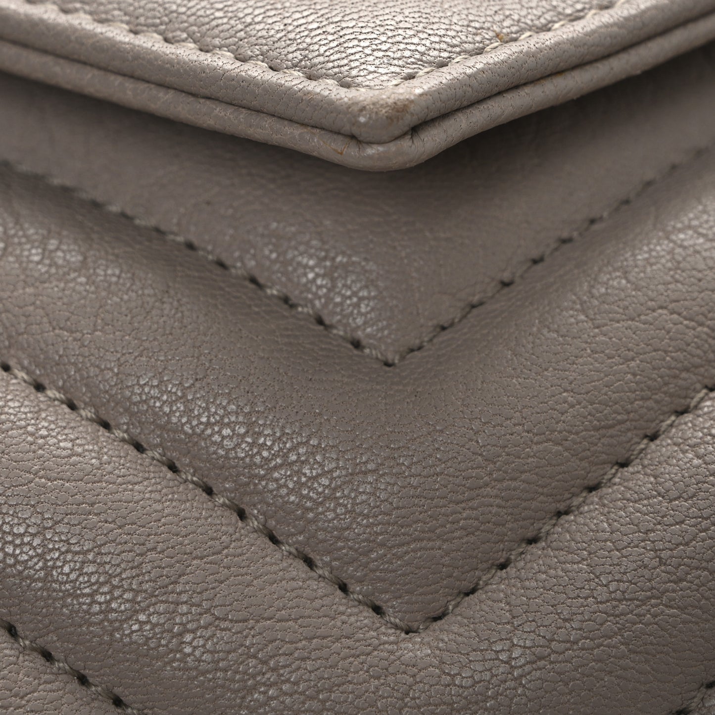 Sheepskin Matelasse Chevron Monogram Medium College Bag Dark Beige