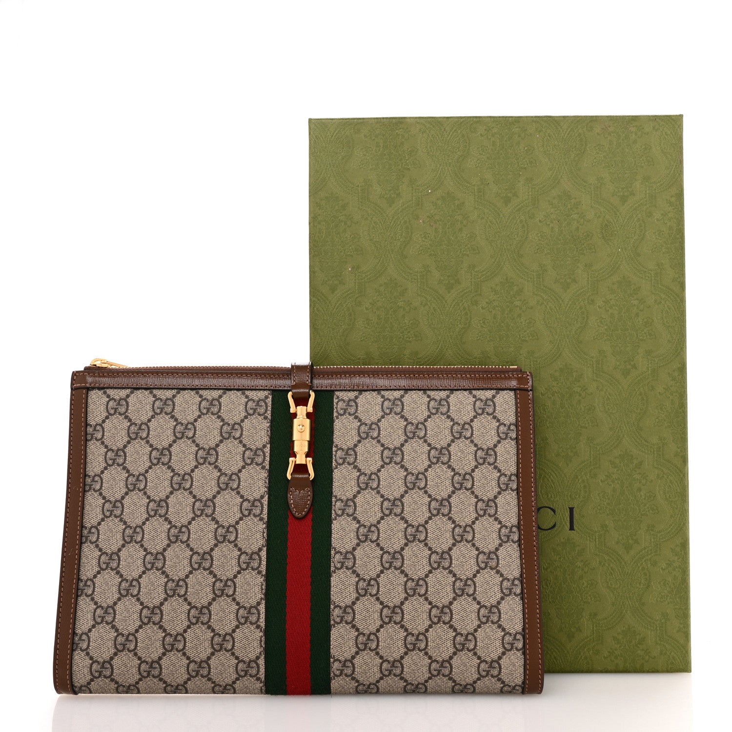 Gucci GG Supreme Monogram Large Jackie 1961 Pouch Brown 8 of 8