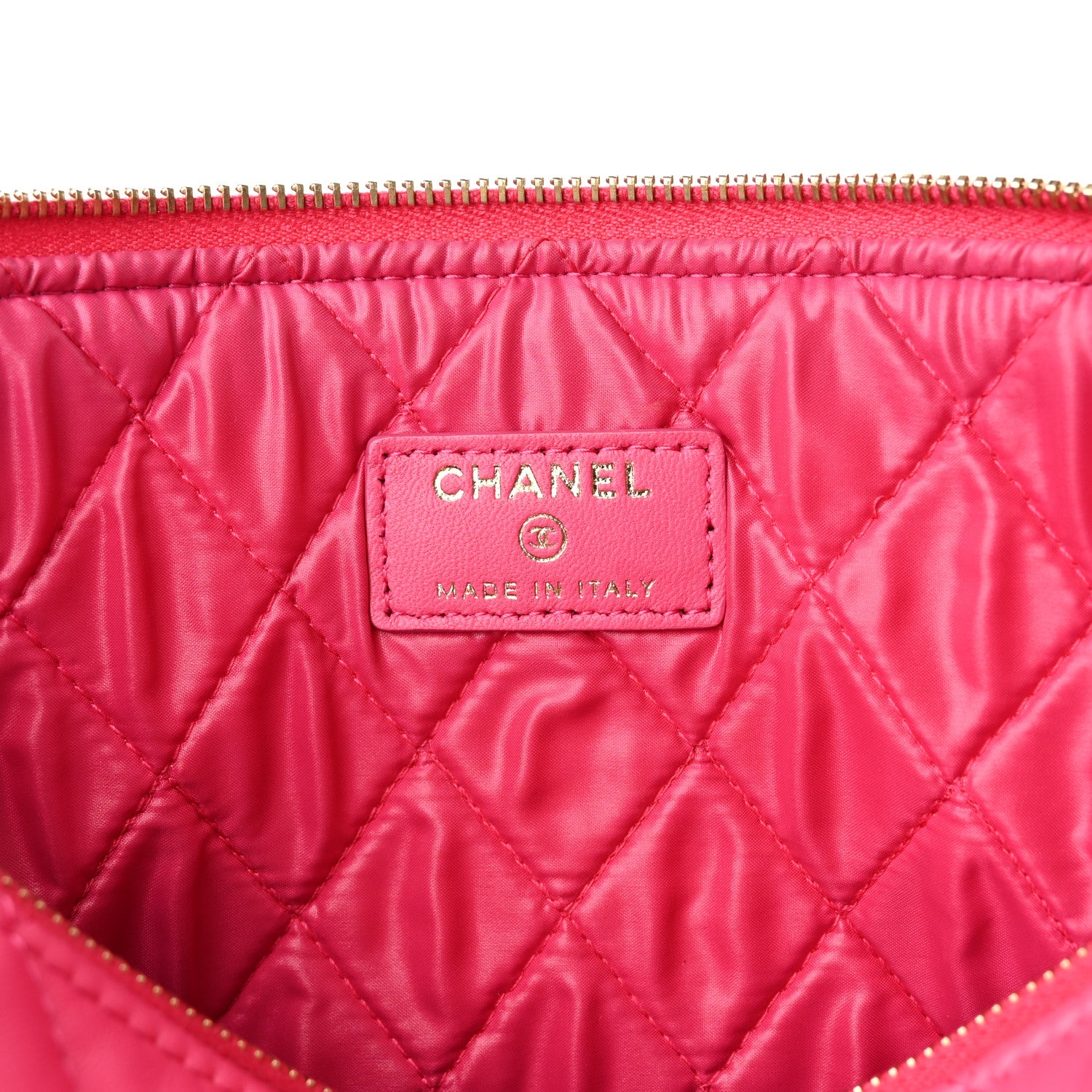 Chanel Lambskin Quilted Medium Cosmetic Case Dark Pink 6 of 14