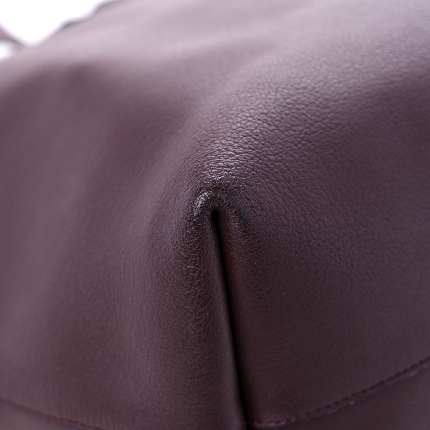 Calfskin Large Shopping Tote Old Bordeaux