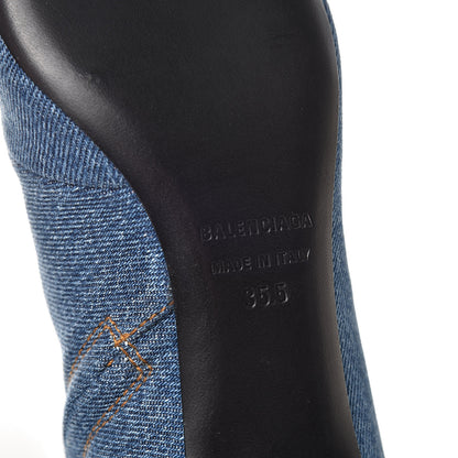 Balenciaga Denim BB Pointy Toe Ankle Booties 35.5 Light Bleu 7 of 9