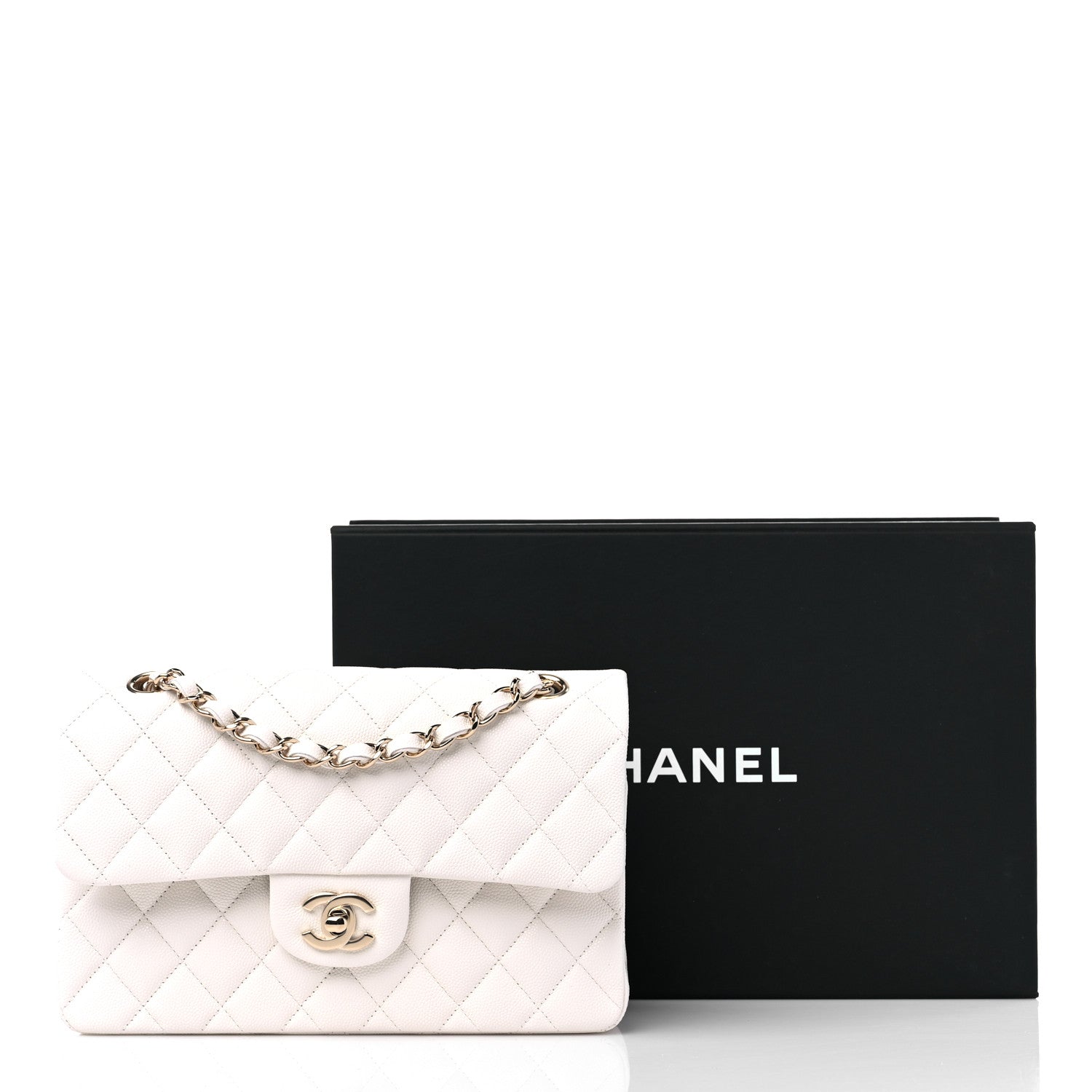 Chanel Caviar Quilted Small Double Flap White 10 of 10