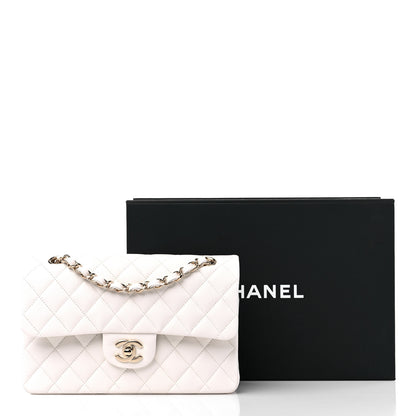 Chanel Caviar Quilted Small Double Flap White 10 of 10
