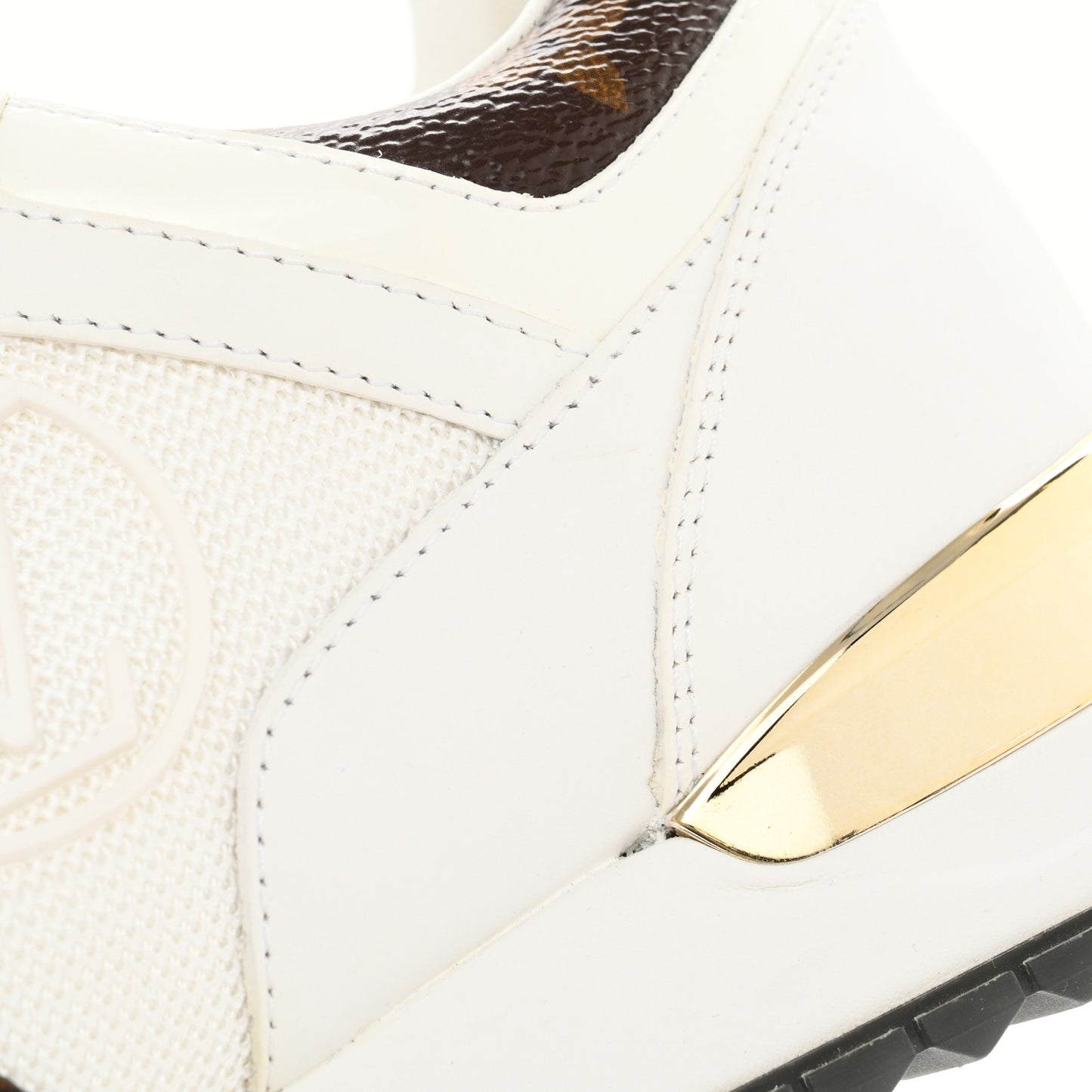 Calfskin Monogram Run Away Sneakers 38 White