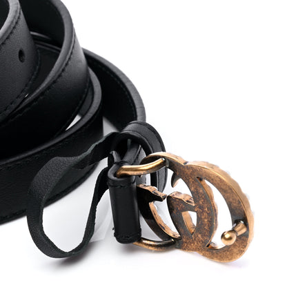 Gucci Calfskin Pearl Double G 20mm Belt 100 40 Black Cream 5 of 6