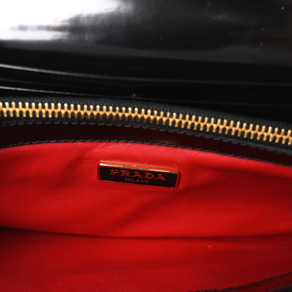 Prada Vernice Metal Bar Chain Wallet Black 5 of 9