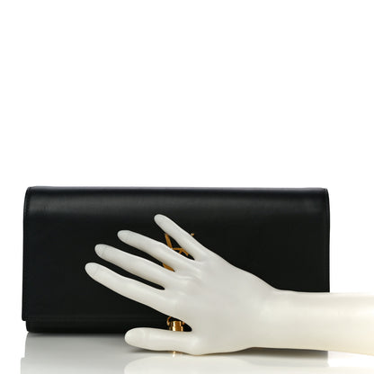 Saint Laurent Calfskin Classic Monogram Tassel Clutch Black 2 of 9