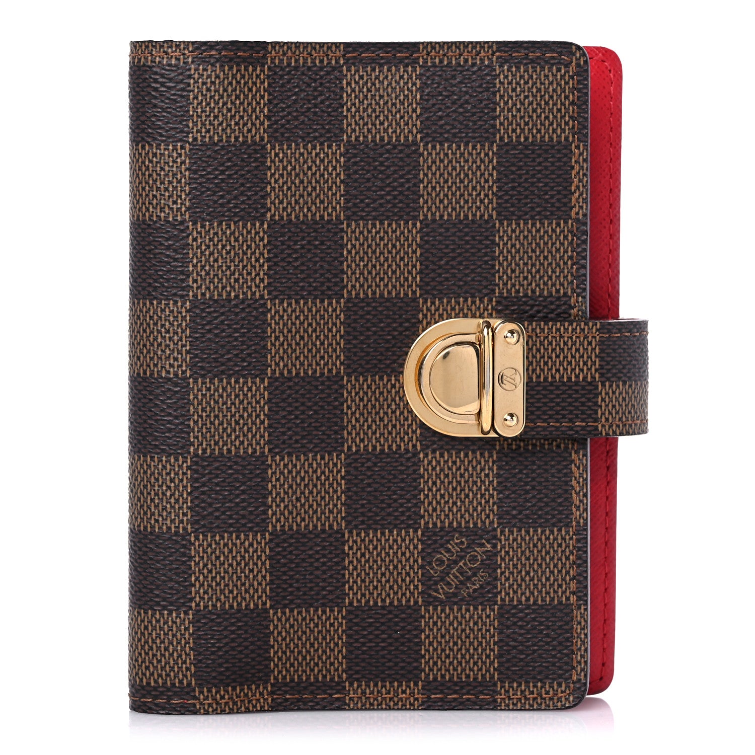 Louis Vuitton Damier Ebene Koala Small Ring Agenda Cover Red 1 of 6