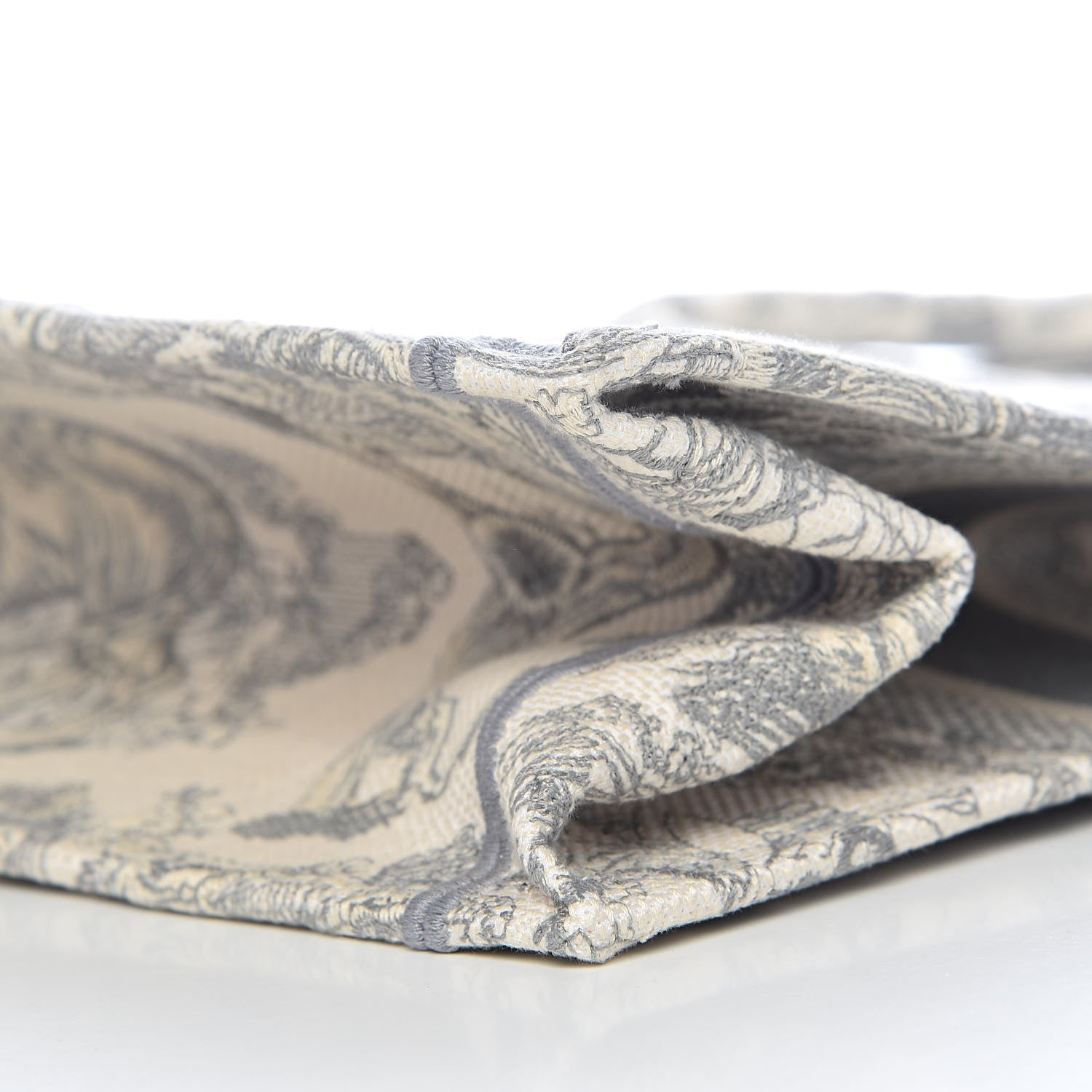 Christian Dior Canvas Embroidered Medium Dioriviera Toile De Jouy Book Tote Gray 9 of 11