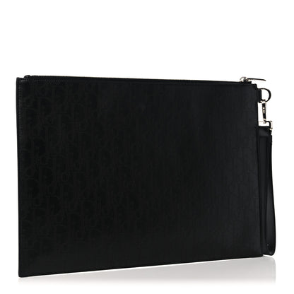 Christian Dior Calfskin Perforated Oblique Galaxy Pouch Black 3 of 10