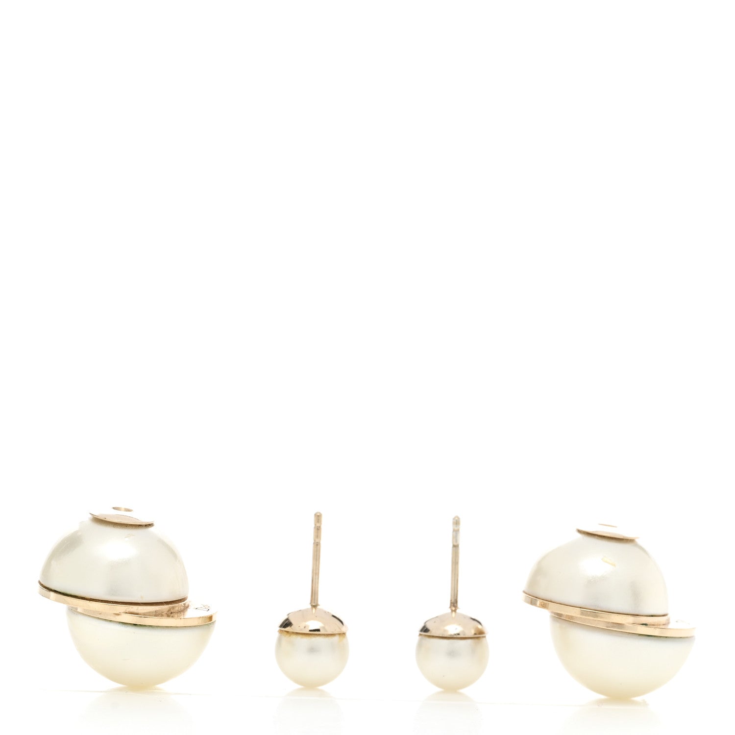 Christian Dior Pearl Mise En Dior Tribal Earrings Gold 3 of 5