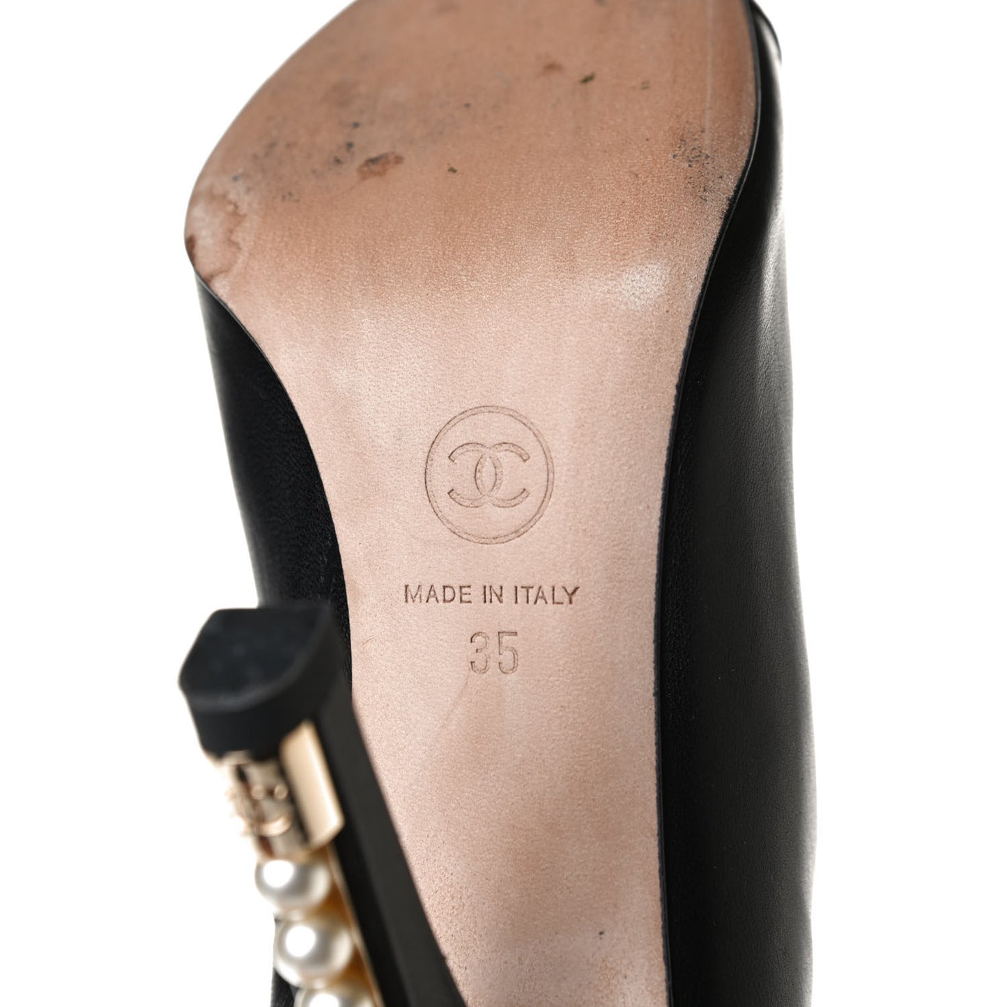 Lambskin Grossgrain Pearl Cap Toe Boots 35 Black