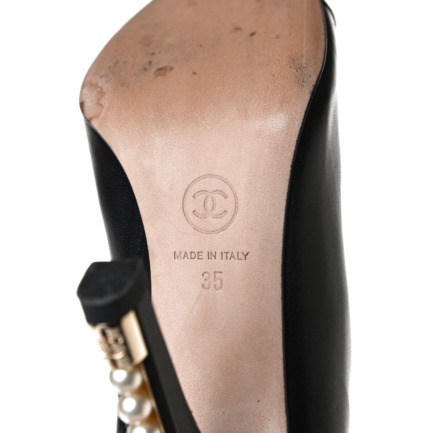 Chanel Lambskin Grossgrain Pearl Cap Toe Boots 35 Black 10 of 14