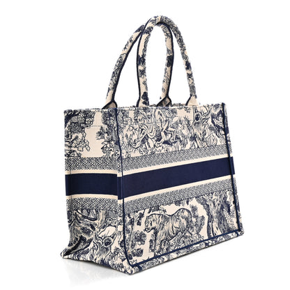 Christian Dior Canvas Embroidered Medium Dioriviera Toile De Jouy Book Tote Blue 3 of 13