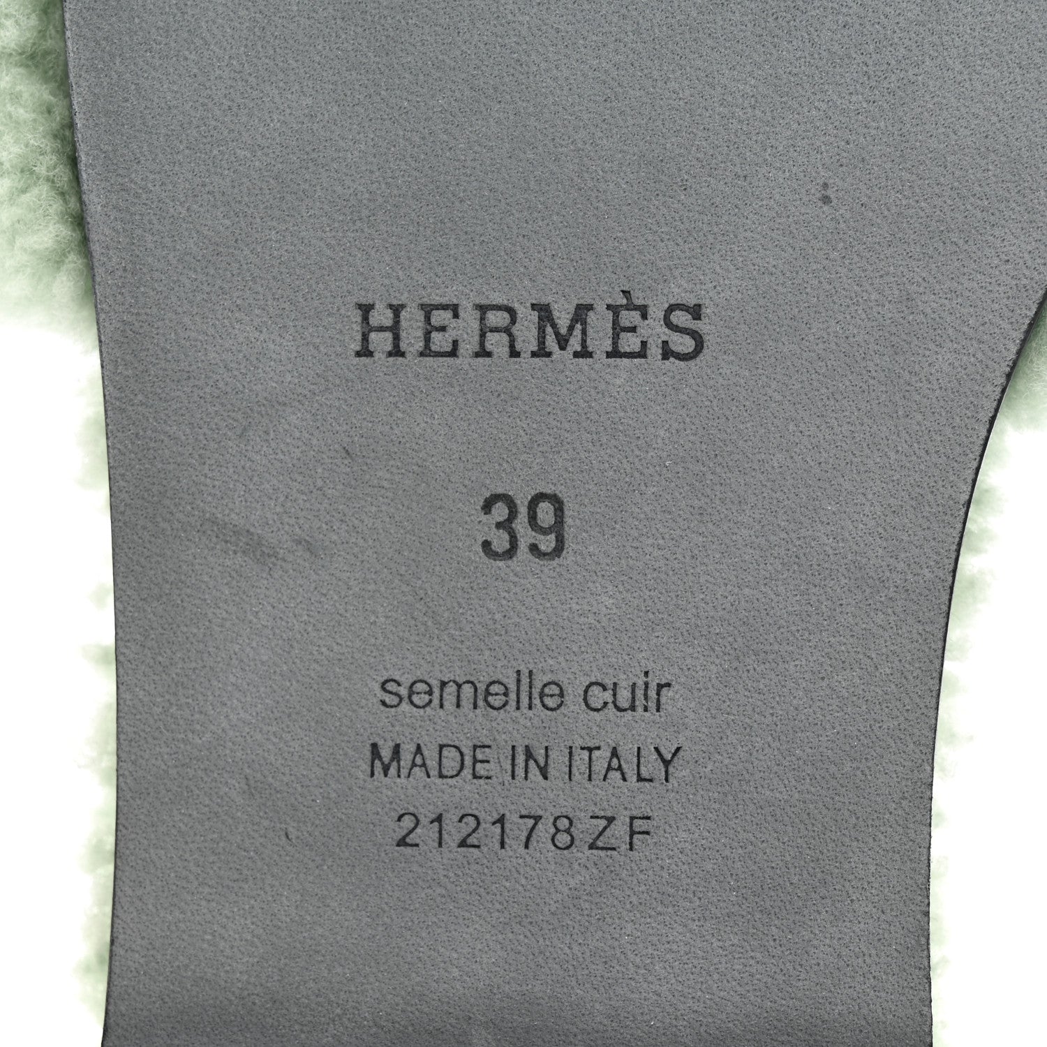 Hermes Woolskin Oran Sandals 39 Vert D’eau 6 of 10