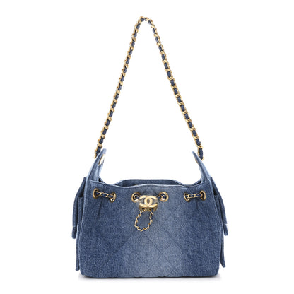 Chanel Washed Denim Quilted Mini Chanel 25 Handbag Blue 1 of 11