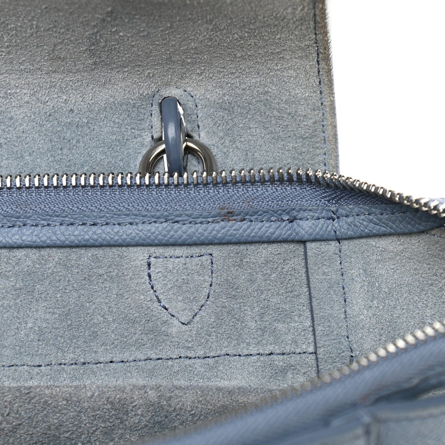 Grained Calfskin Micro Belt Bag Washed Blue