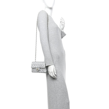 Chanel Metallic Calfskin Quilted Mini Rectangular Flap Silvery 2 of 13